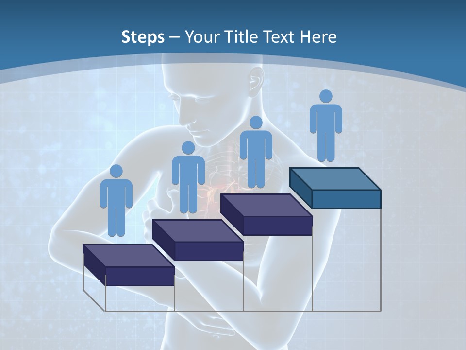 A Man Holding His Stomach In Front Of A Blue Background PowerPoint Template