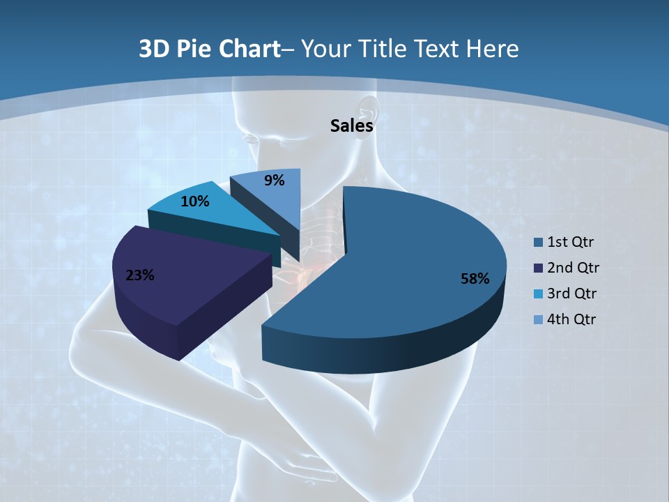 A Man Holding His Stomach In Front Of A Blue Background PowerPoint Template