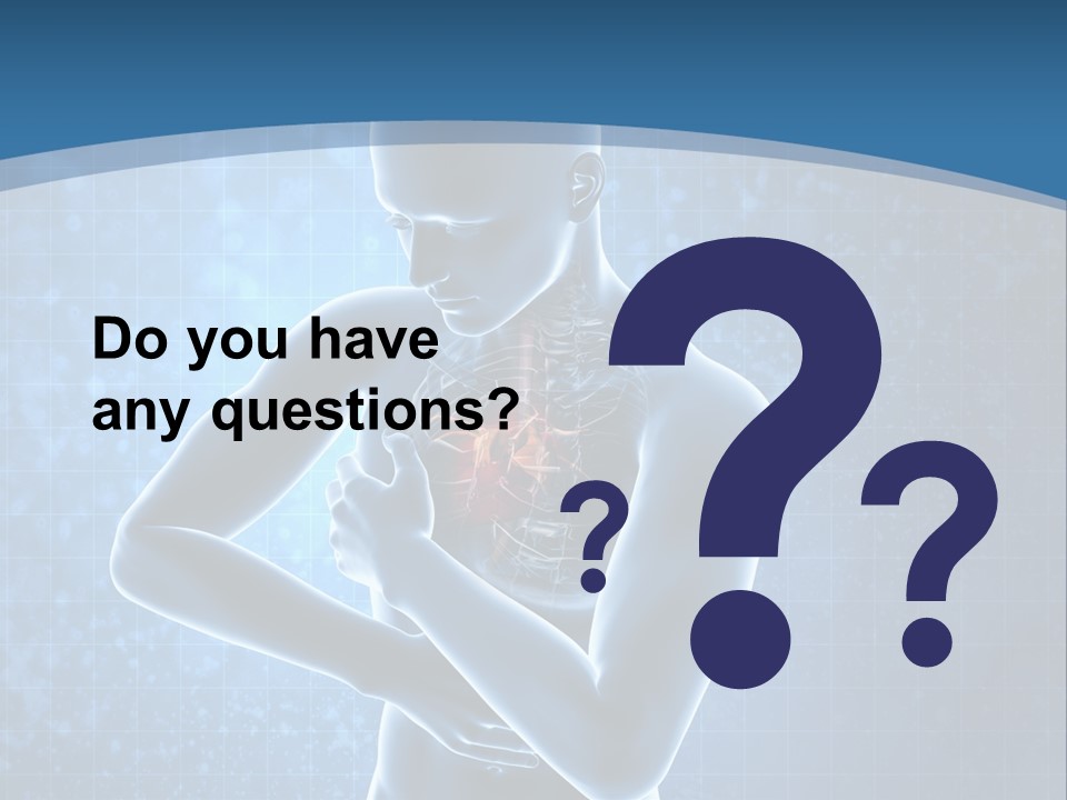 A Man Holding His Stomach In Front Of A Blue Background PowerPoint Template