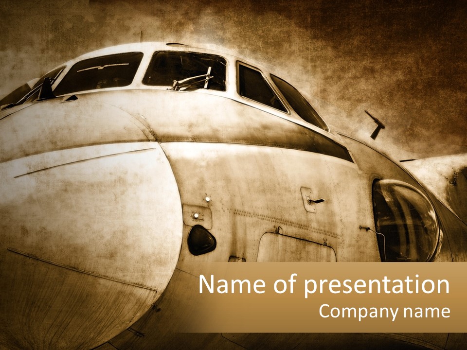 A Plane Is Shown With The Name Of The Plane PowerPoint Template