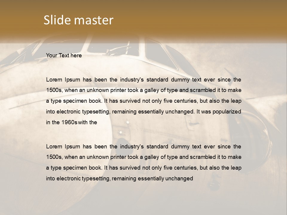 A Plane Is Shown With The Name Of The Plane PowerPoint Template