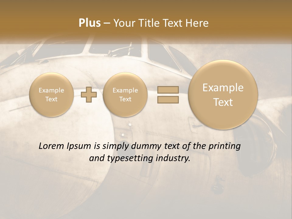 A Plane Is Shown With The Name Of The Plane PowerPoint Template