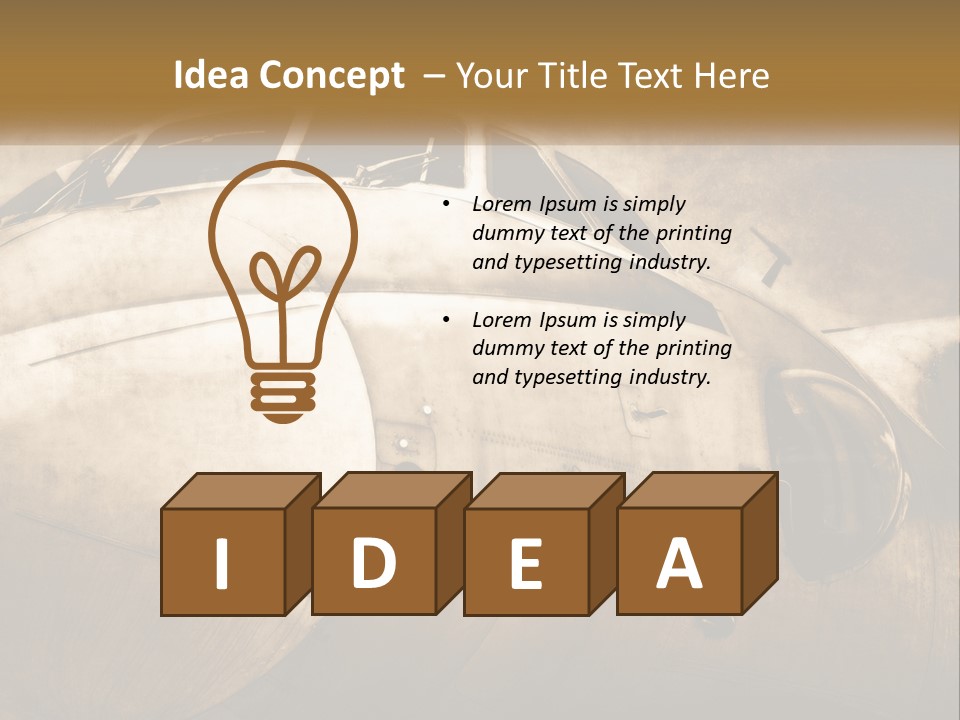A Plane Is Shown With The Name Of The Plane PowerPoint Template