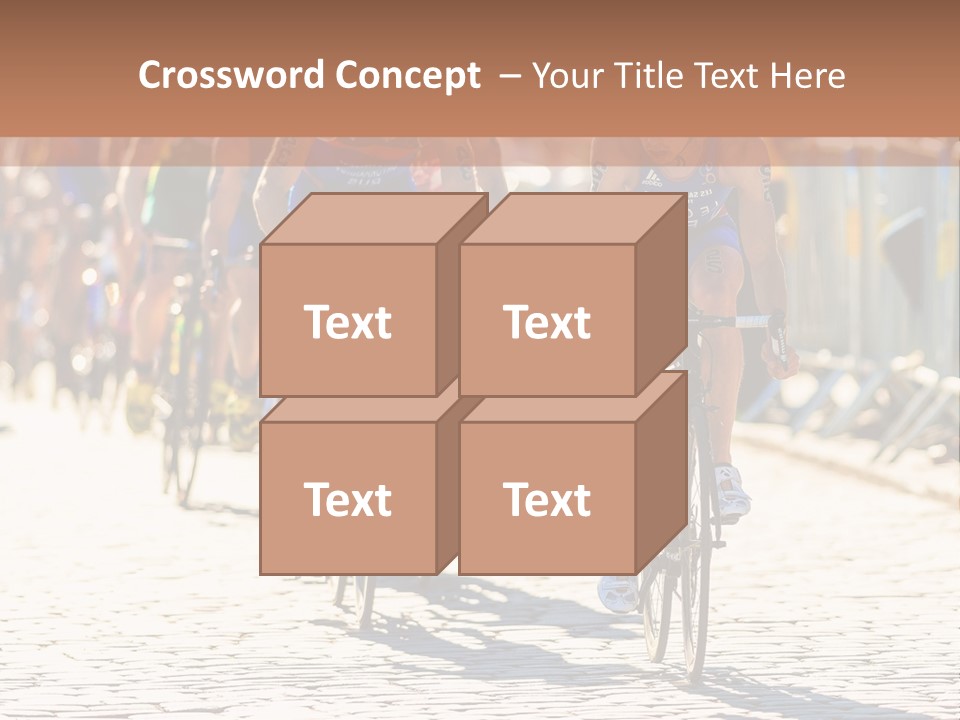 A Group Of People Riding Bikes Down A Street PowerPoint Template