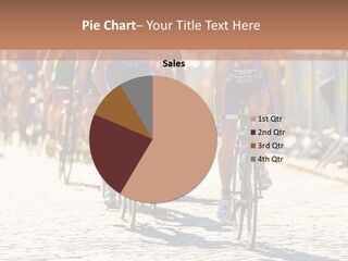 A Group Of People Riding Bikes Down A Street PowerPoint Template
