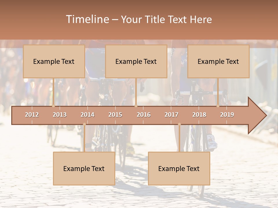 A Group Of People Riding Bikes Down A Street PowerPoint Template