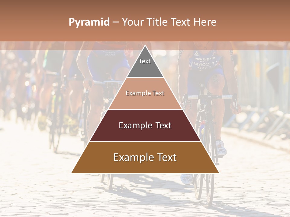 A Group Of People Riding Bikes Down A Street PowerPoint Template