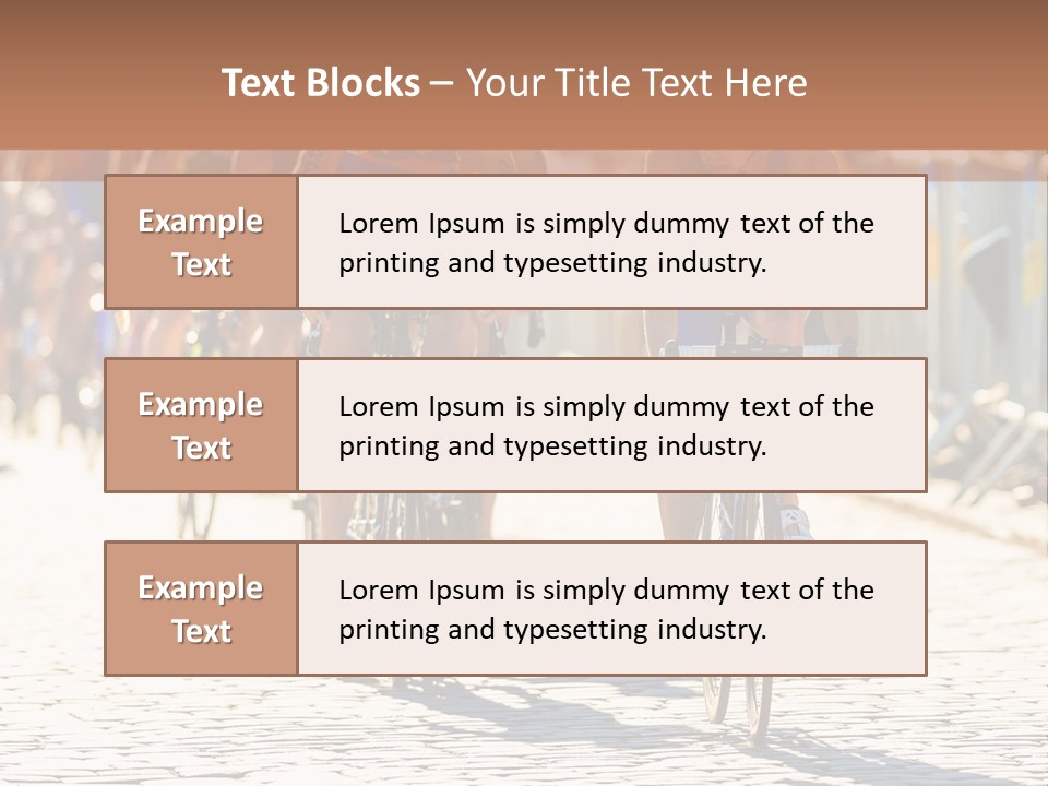 A Group Of People Riding Bikes Down A Street PowerPoint Template