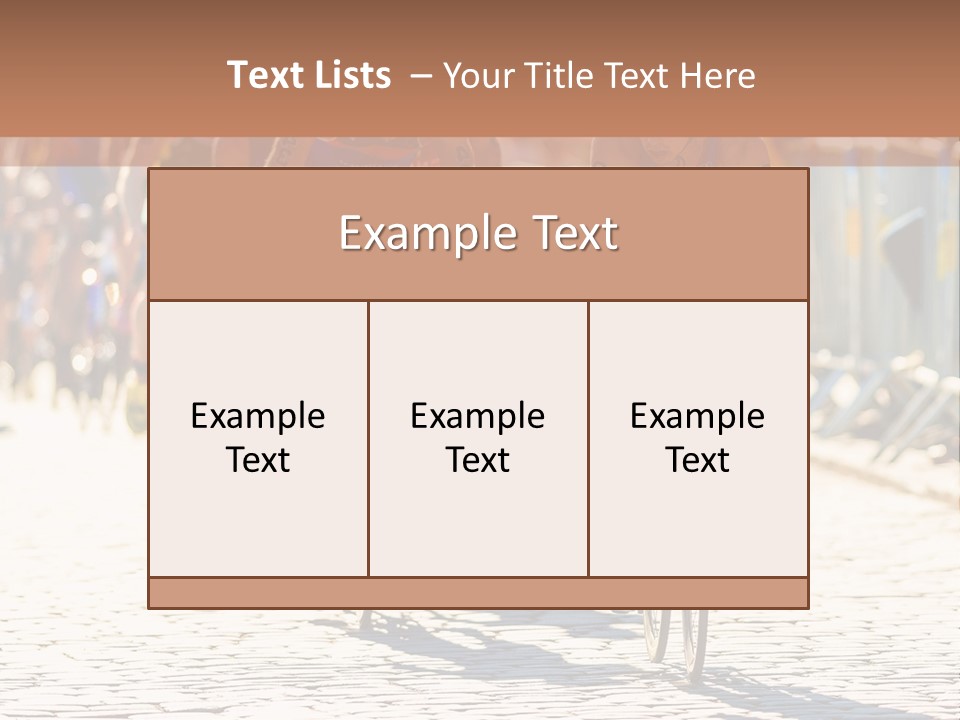 A Group Of People Riding Bikes Down A Street PowerPoint Template