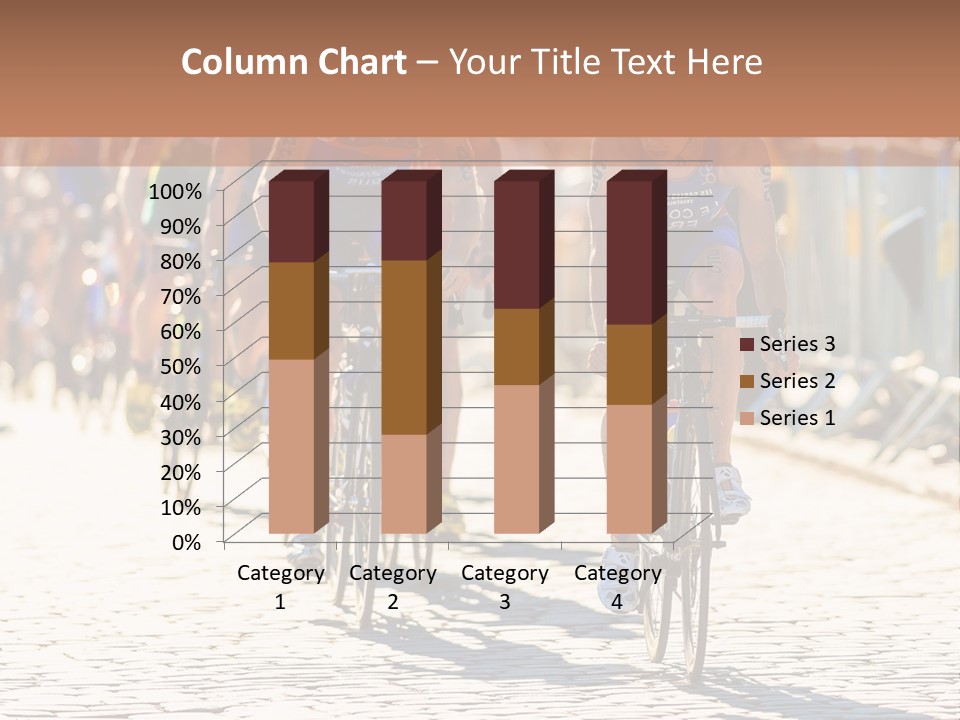 A Group Of People Riding Bikes Down A Street PowerPoint Template