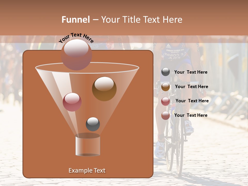 A Group Of People Riding Bikes Down A Street PowerPoint Template