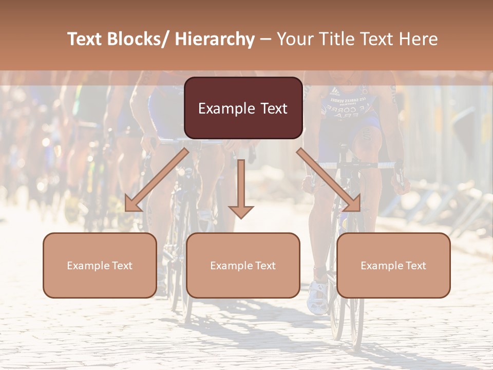 A Group Of People Riding Bikes Down A Street PowerPoint Template