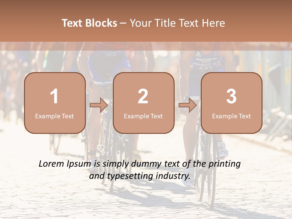 A Group Of People Riding Bikes Down A Street PowerPoint Template