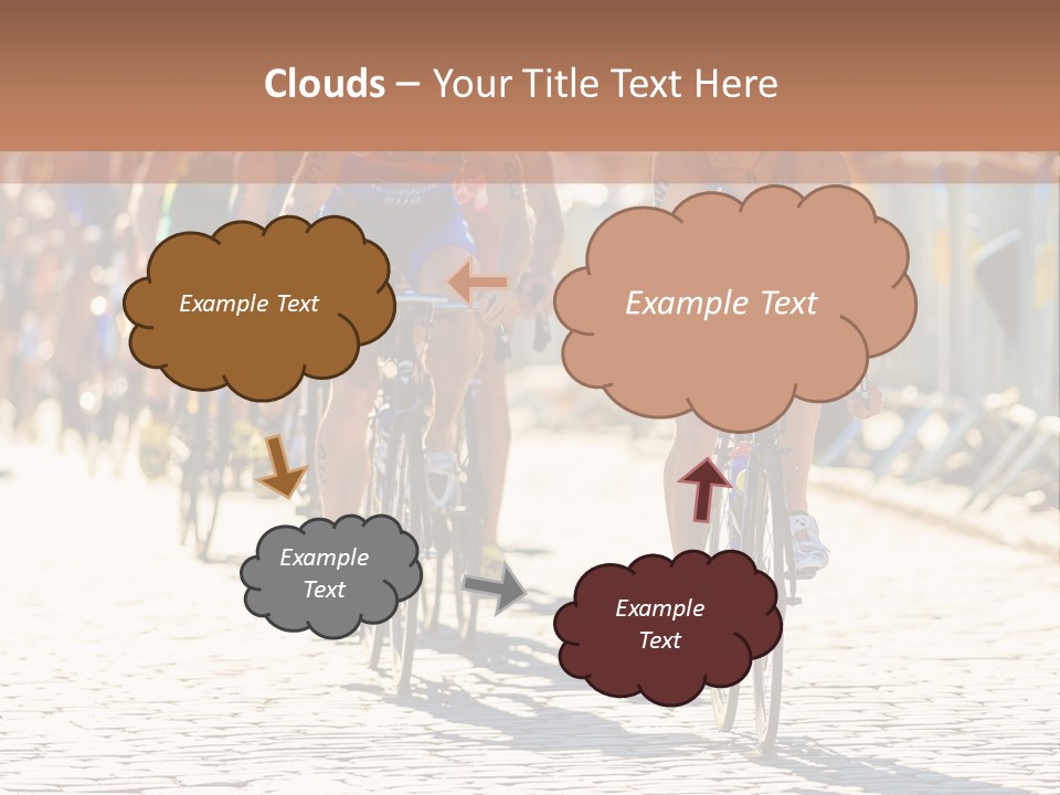 A Group Of People Riding Bikes Down A Street PowerPoint Template