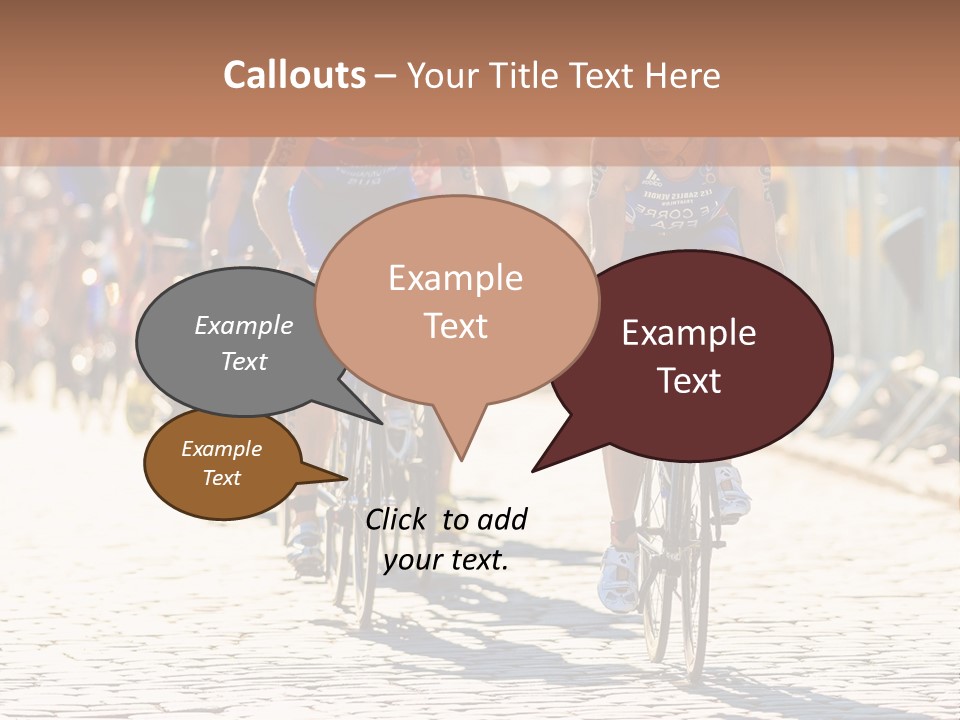 A Group Of People Riding Bikes Down A Street PowerPoint Template