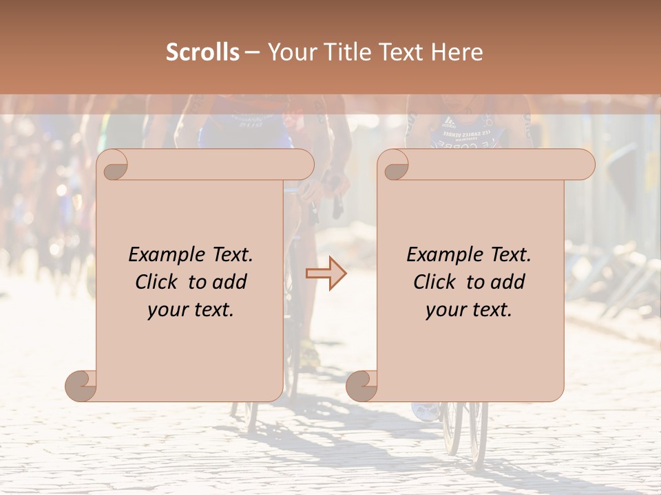 A Group Of People Riding Bikes Down A Street PowerPoint Template