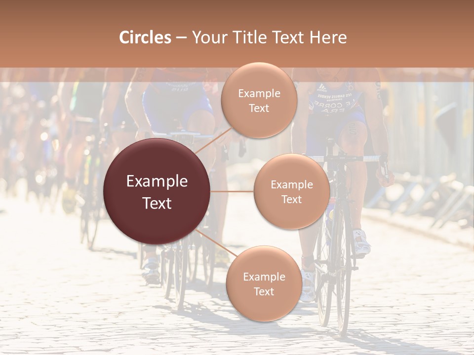 A Group Of People Riding Bikes Down A Street PowerPoint Template