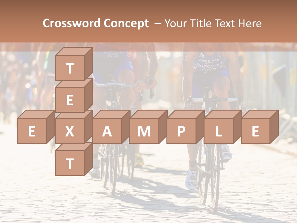 A Group Of People Riding Bikes Down A Street PowerPoint Template