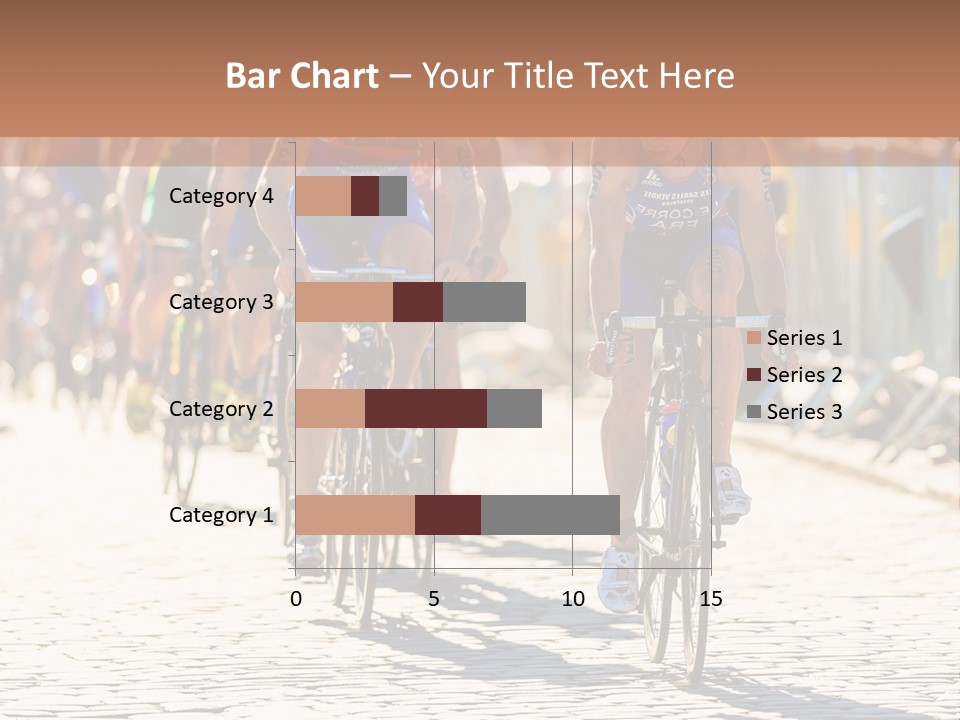 A Group Of People Riding Bikes Down A Street PowerPoint Template