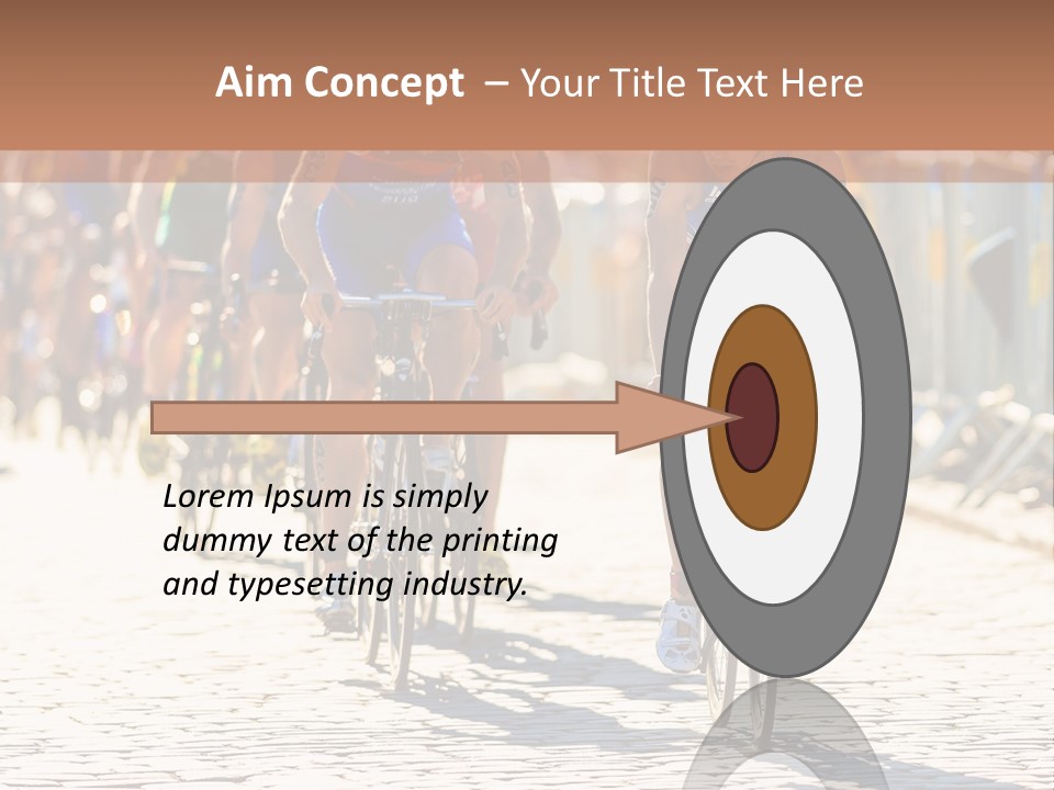 A Group Of People Riding Bikes Down A Street PowerPoint Template