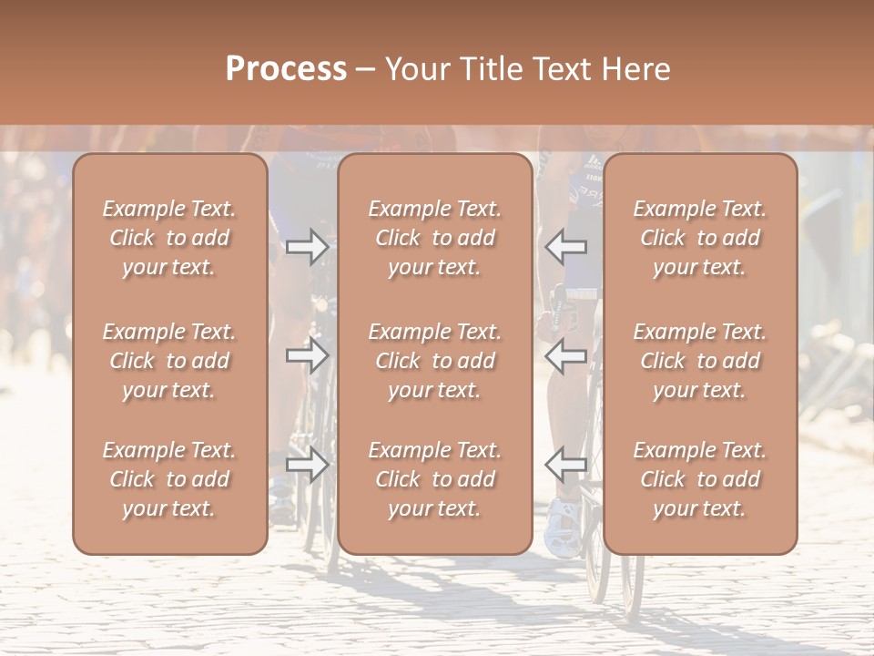 A Group Of People Riding Bikes Down A Street PowerPoint Template