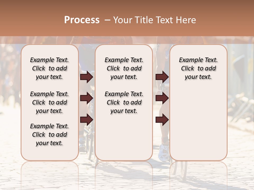 A Group Of People Riding Bikes Down A Street PowerPoint Template