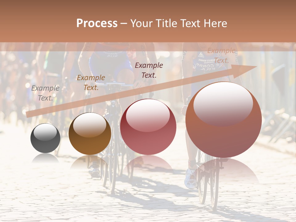 A Group Of People Riding Bikes Down A Street PowerPoint Template