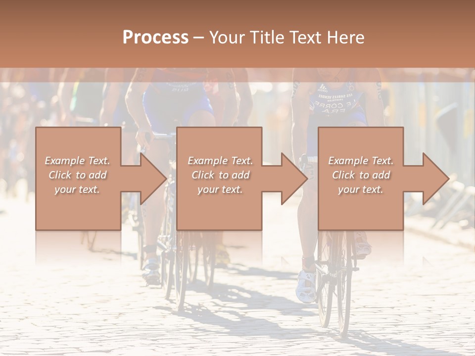 A Group Of People Riding Bikes Down A Street PowerPoint Template