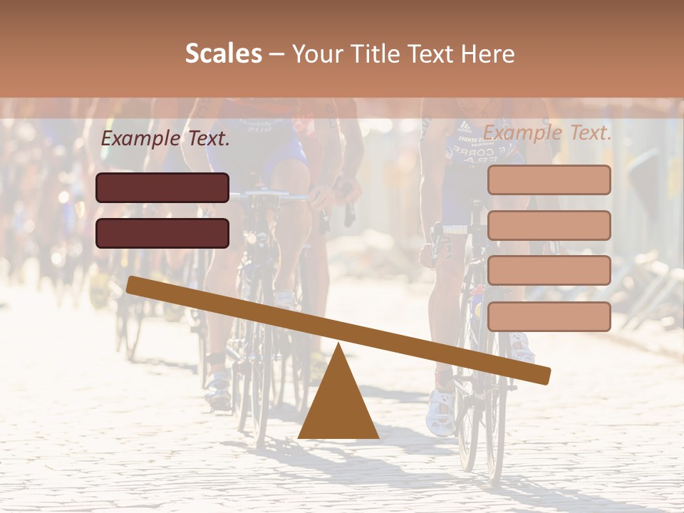 A Group Of People Riding Bikes Down A Street PowerPoint Template