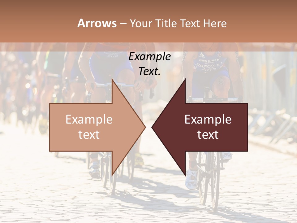 A Group Of People Riding Bikes Down A Street PowerPoint Template