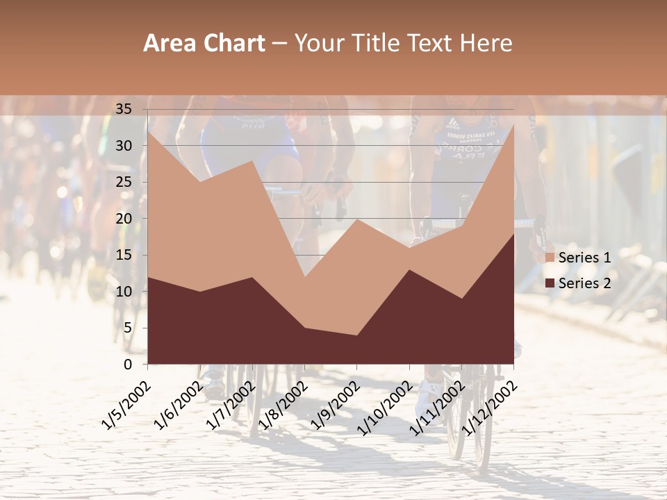 A Group Of People Riding Bikes Down A Street PowerPoint Template