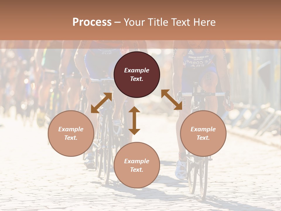 A Group Of People Riding Bikes Down A Street PowerPoint Template