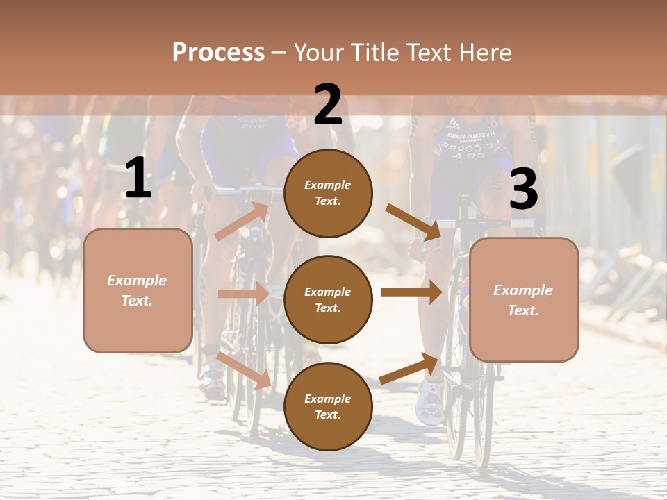 A Group Of People Riding Bikes Down A Street PowerPoint Template