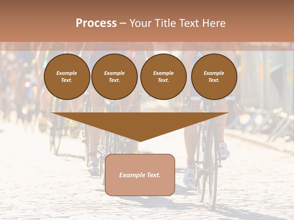 A Group Of People Riding Bikes Down A Street PowerPoint Template