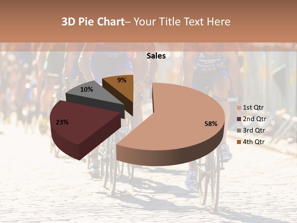 A Group Of People Riding Bikes Down A Street PowerPoint Template