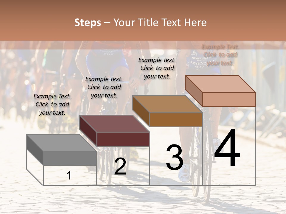 A Group Of People Riding Bikes Down A Street PowerPoint Template