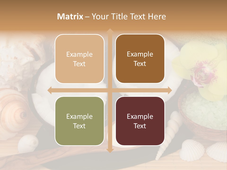 A Bunch Of Coconuts And Other Items On A Table PowerPoint Template