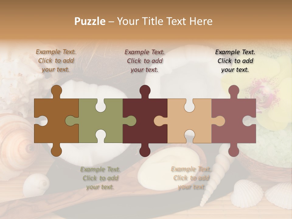 A Bunch Of Coconuts And Other Items On A Table PowerPoint Template