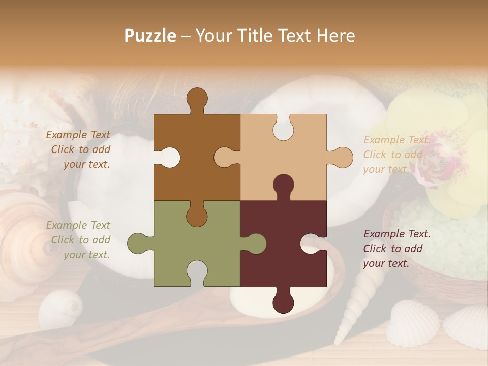 A Bunch Of Coconuts And Other Items On A Table PowerPoint Template