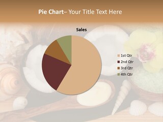 A Bunch Of Coconuts And Other Items On A Table PowerPoint Template