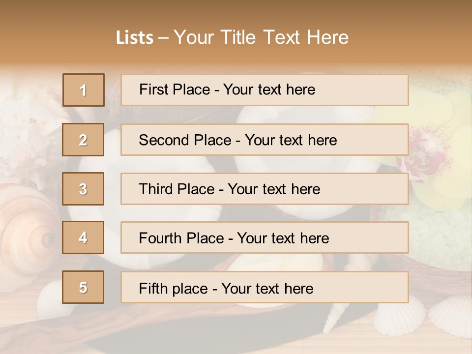 A Bunch Of Coconuts And Other Items On A Table PowerPoint Template