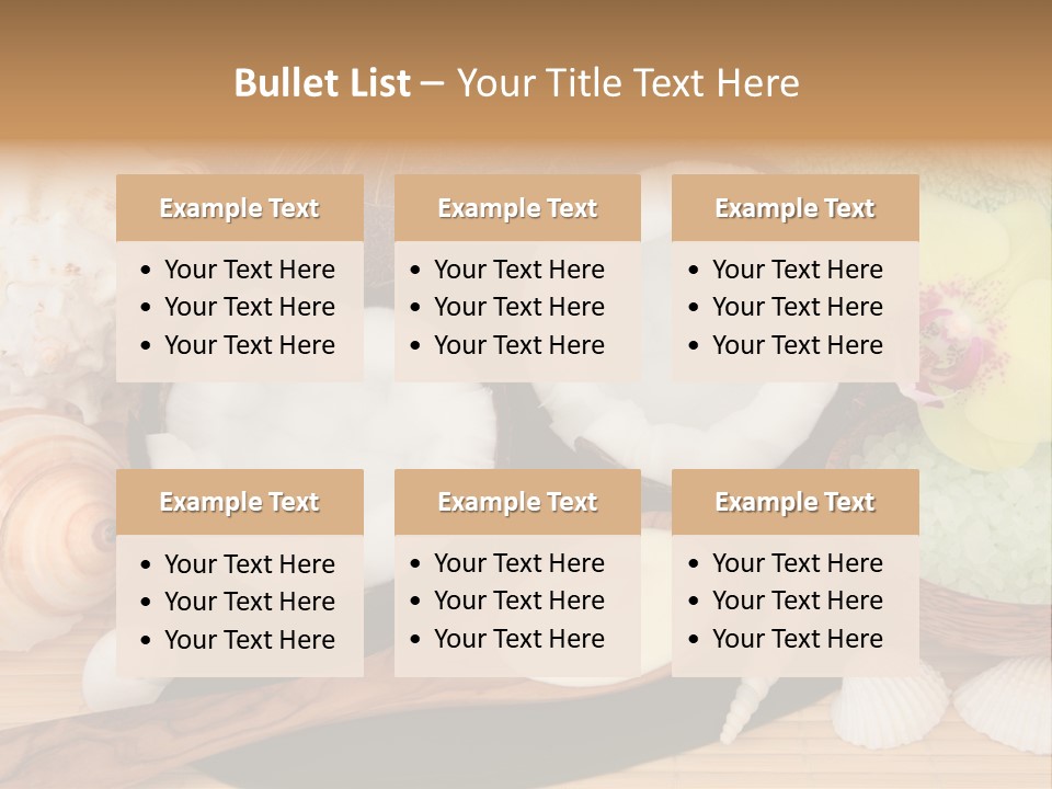 A Bunch Of Coconuts And Other Items On A Table PowerPoint Template