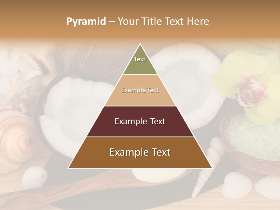 A Bunch Of Coconuts And Other Items On A Table PowerPoint Template