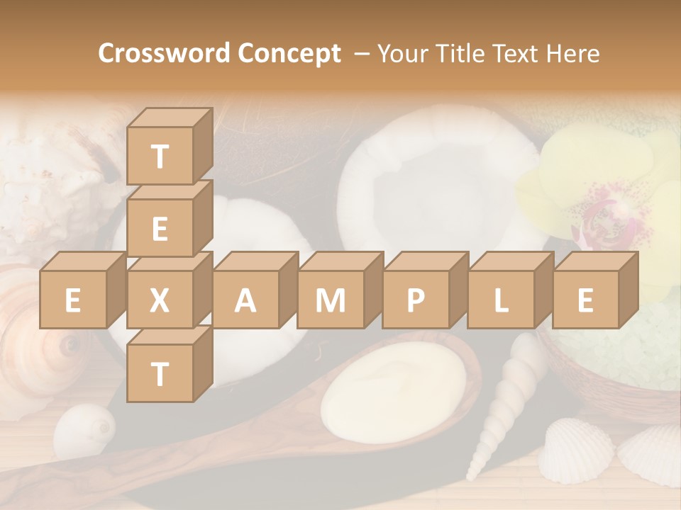 A Bunch Of Coconuts And Other Items On A Table PowerPoint Template