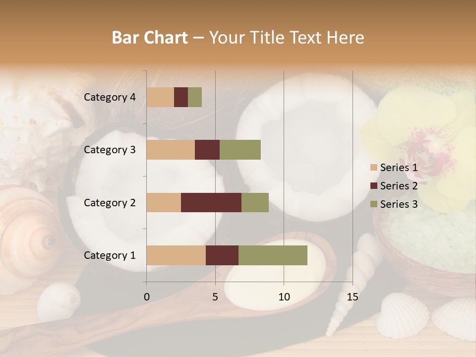 A Bunch Of Coconuts And Other Items On A Table PowerPoint Template