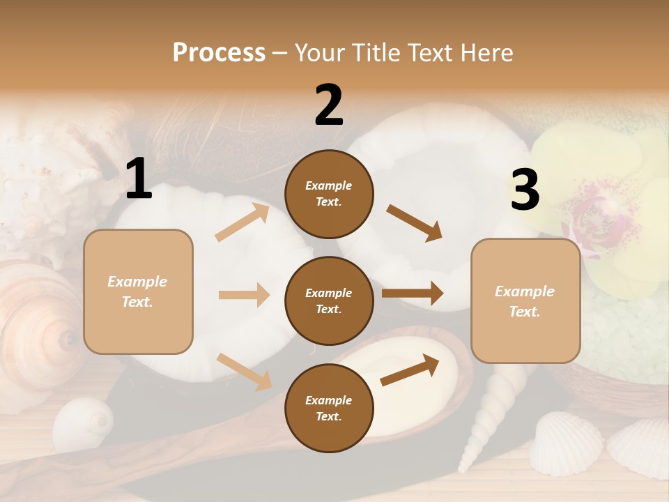 A Bunch Of Coconuts And Other Items On A Table PowerPoint Template