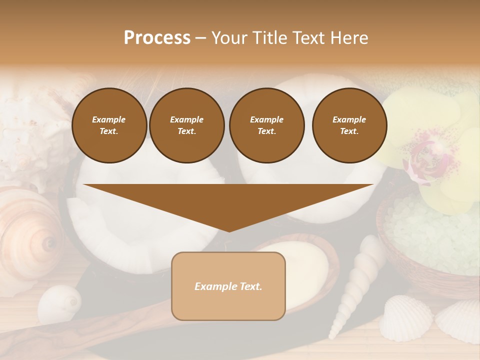 A Bunch Of Coconuts And Other Items On A Table PowerPoint Template