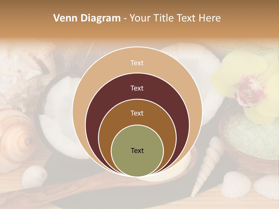 A Bunch Of Coconuts And Other Items On A Table PowerPoint Template