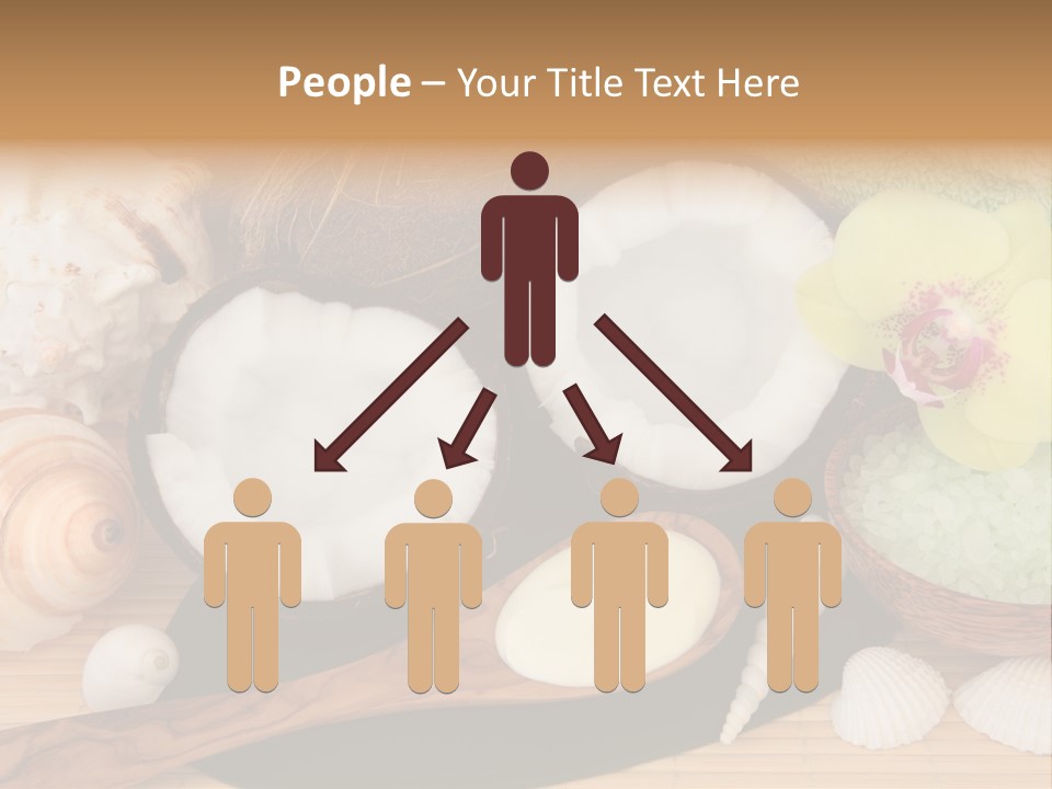 A Bunch Of Coconuts And Other Items On A Table PowerPoint Template