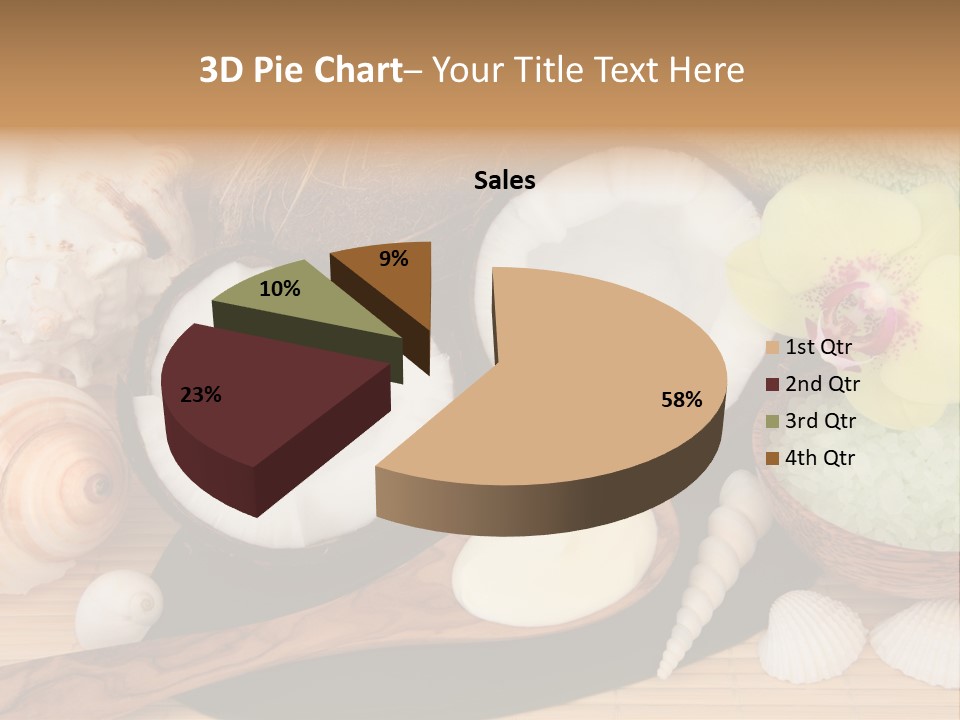 A Bunch Of Coconuts And Other Items On A Table PowerPoint Template